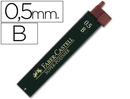 Minas faber grafito 9065 0,5 mm b -estuche de 12 minas