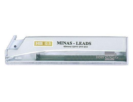Minas Liderpapel Grafito 0.5 mm Hb Tubo de 12 Minas
