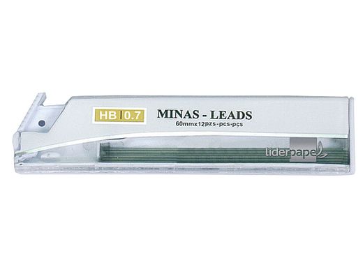 Minas Liderpapel Grafito 0.7 mm Hb Tubo de 12 Minas
