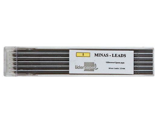 Minas Liderpapel Grafito de 2Mm -Estuche de 12 Minas