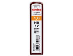 Minas rotring grafito 1 mm hb estuche de 12 minas