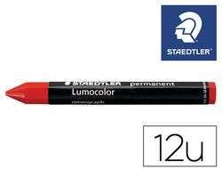 Minas staedtler para marcar rojo lumocolor permanente omnigraph 236 caja de 12 unidades