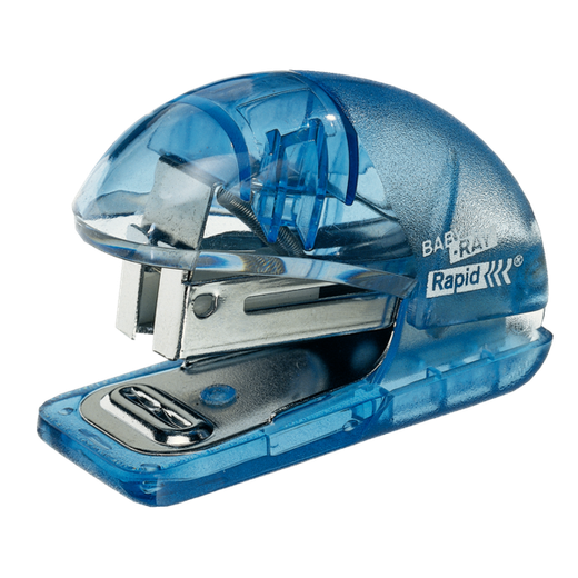 Mini Grapadora Rapid mod. Baby-Ray (blíster), azul translúcido