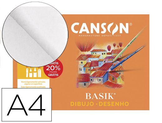 Mini pack 10 hojas papel dibujo basic A4 blanco Guarro Casas