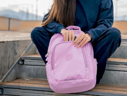 Mochila antartik fusion flex multibolsillo rosa 19l 450x180x300 mm