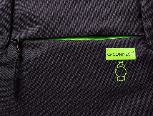 Mochila para portatil q-connect 15,6" negra con asa 2 bolsillos exteriores 320x430x140 mm.