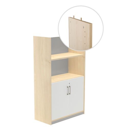 Modelo Kit Store 156 x 90 x 45 Estructura Haya/Puertas Blanco Sin Tapa
