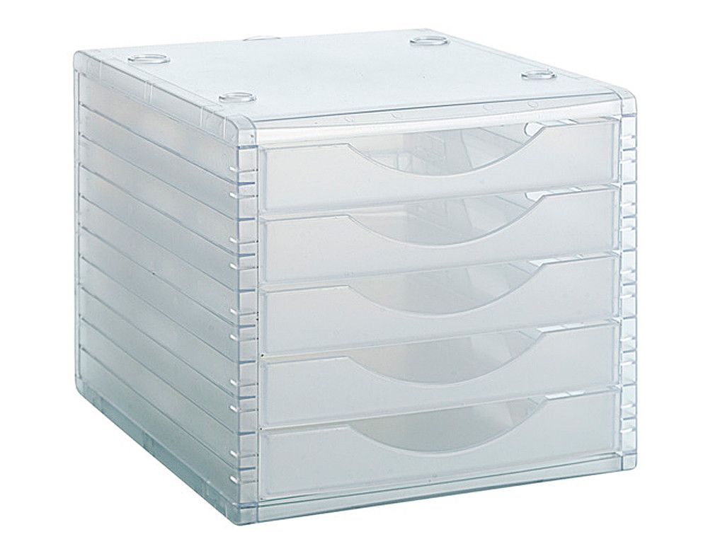 Módulo Archivo 2000 colores frescos 5 cajones cristal