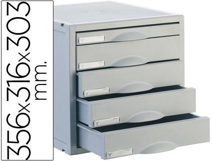 Módulo Archivo 2000 de 5 cajones gris