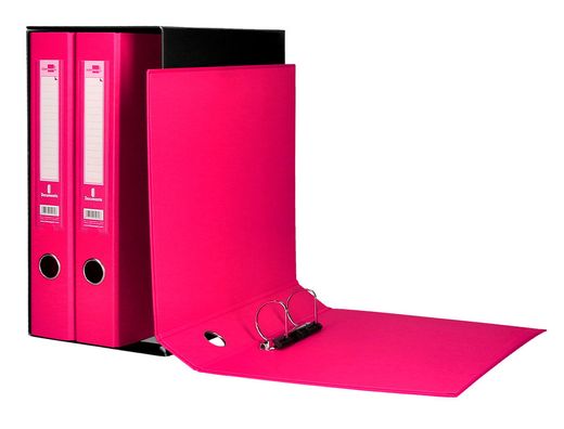 Modulo liderpapel 3 archivadores folio 2 anillas mecanismo de palanca 52mm rosa