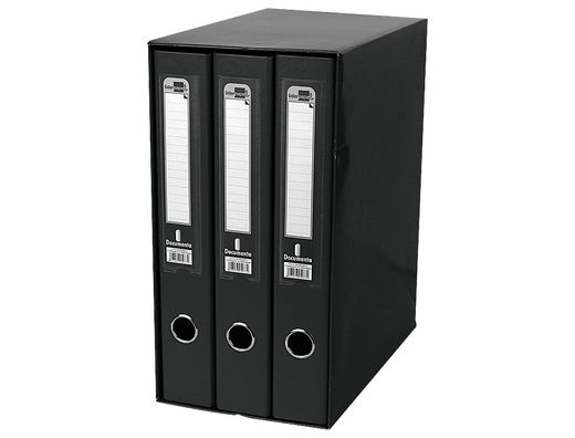 Modulo Liderpapel 3 Archivadores Folio 2 Anillas Mixtas 40Mm Negro