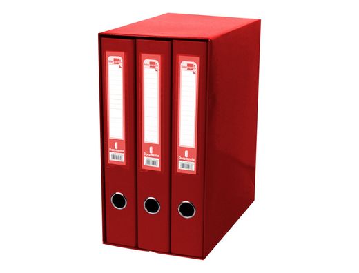 Modulo Liderpapel 3 Archivadores Folio 2 Anillas Mixtas 40Mm Rojo