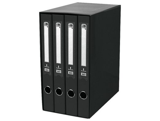 Modulo Liderpapel 4 Archivadores Folio 2 Anillas Mixtas 25Mm Negro