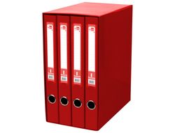 Modulo Liderpapel 4 Archivadores Folio 2 Anillas Mixtas 25Mm Rojo