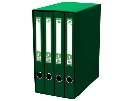 Modulo Liderpapel 4 Archivadores Folio 2 Anillas Mixtas 25Mm Verde