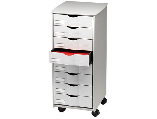 Mueble Auxiliar Fast-Paperflow para Oficina 8 Cajones en Color Gris 5X825X382 71,5X31,6X34,3 Cm