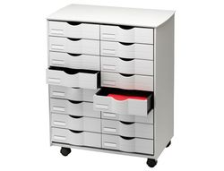 Mueble Auxiliar Fast-Paperflow para Oficina Negro 16 Cajones en 2 Columnas Gris5X382 71,5X58X34,3 Cm