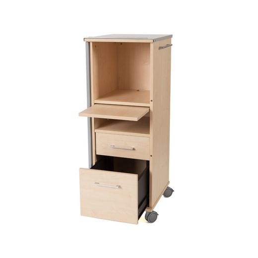 Mueble Móvil Multifuncional Caddy con Estantes Color Gris