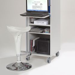 Mueble Móvil Multifuncional Caddy con Estantes Color Gris