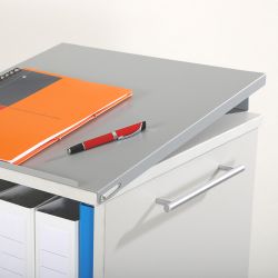 Mueble Móvil Multifuncional Caddy con Estantes Color Gris