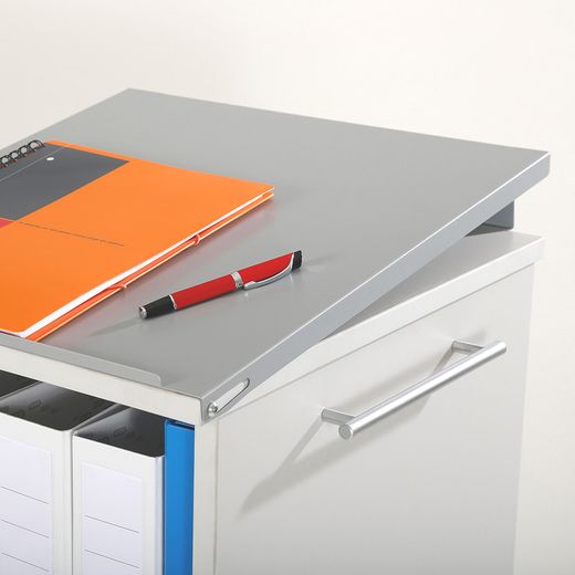 Mueble Móvil Multifuncional Caddy con Estantes Color Gris