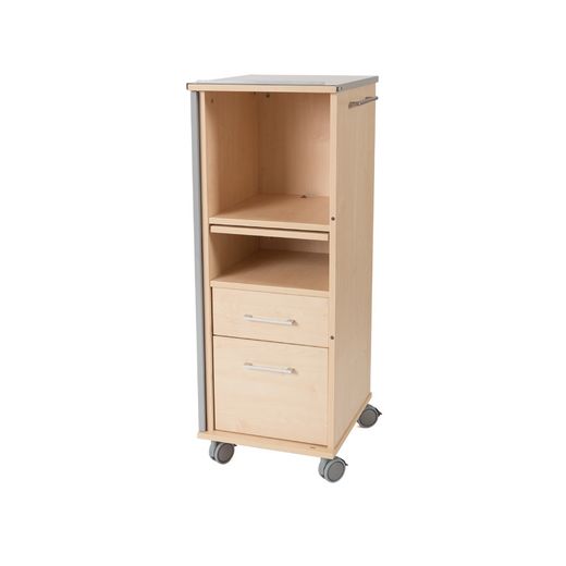 Mueble Móvil Multifuncional Caddy con Estantes Color Haya