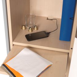 Mueble Móvil Multifuncional Caddy con Estantes Color Haya