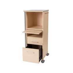Mueble Móvil Multifuncional Caddy con Estantes Color Haya