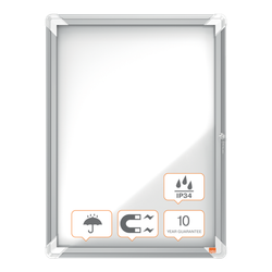 NOBO Vitrina de uso exterior magnética capacidad para 4 hojas A4.
