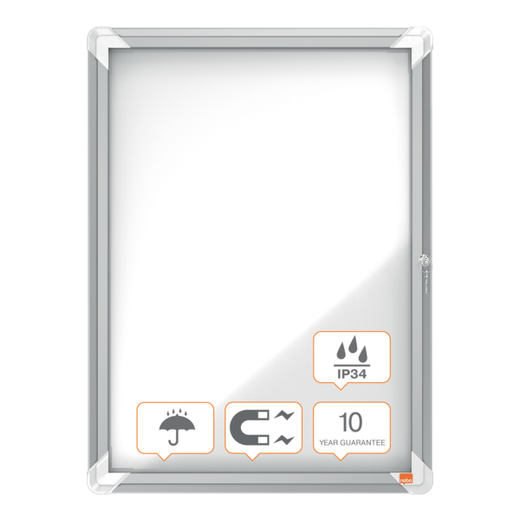 NOBO Vitrina de uso exterior magnética capacidad para 4 hojas A4.