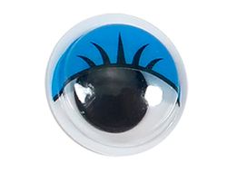 Ojo adhesivo liderpapel 10 mm con pupila negra y pestańa de color azul pack de 66 unidades