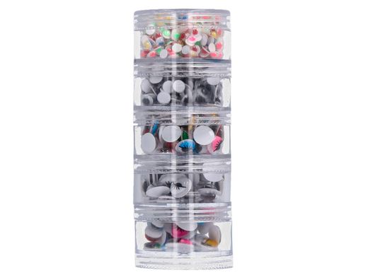 Ojo adhesivo liderpapel tamańos y colores surtidos 5 botes adaptables con 578 unidades