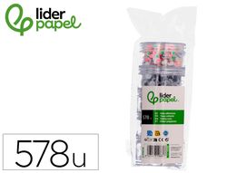 Ojo adhesivo liderpapel tamańos y colores surtidos 5 botes adaptables con 578 unidades