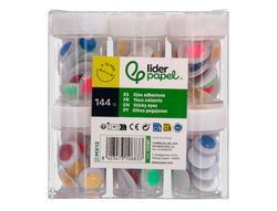 Ojo liderpapel 15 mm blanco con pupila de colores surtidos pack de 144 unidades