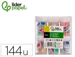 Ojo liderpapel 15 mm blanco con pupila de colores surtidos pack de 144 unidades