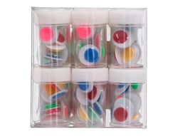 Ojo liderpapel 18 mm blanco con pupila de colores surtidos pack de 108 unidades