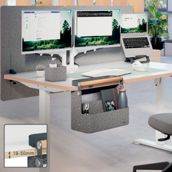Organizador de escritorio portátil colgante con asa, fieltro, gris osucro