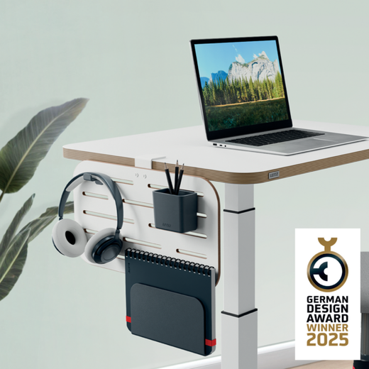 Organizador de panel perforado pequeño con accesorios - porta bolígrafos, gancho y portarevistas