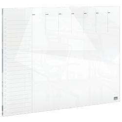 Organizador semanal de cristal de sobremesa NOBO 430 x 560 mm, blanco