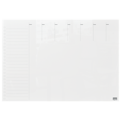 Organizador semanal de cristal de sobremesa NOBO 430 x 560 mm, blanco