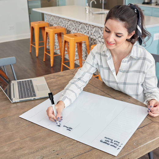 Organizador semanal de cristal de sobremesa NOBO 430 x 560 mm, blanco