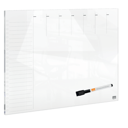 Organizador semanal de cristal de sobremesa NOBO 430 x 560 mm, blanco