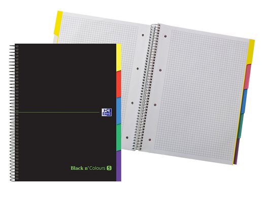 OXFORD Cuaderno 5/C Pestañas Tapa Extra Dura A4+100H 5X5 Verde