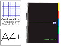 OXFORD Cuaderno 5/C Pestañas Tapa Extra Dura A4+100H 5X5 Verde