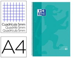 OXFORD Cuaderno espiral 80h A4 Cuadricula 5x5 color verde Ref.400040983