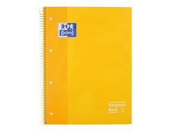 OXFORD Cuaderno espiral School 80h A4 Cuadricula 5x5 Amarillo Ref.100430200