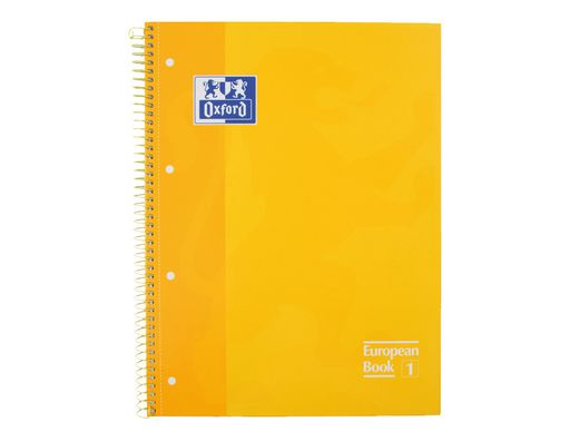 OXFORD Cuaderno espiral School 80h A4 Cuadricula 5x5 Amarillo Ref.100430200