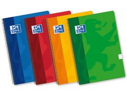 OXFORD Cuaderno espiral tapa blanda plastificada 80h 4º Cuadricula 4x4 colores Surtidos Ref.100430166