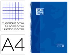 OXFORD Cuaderno School 80h A4 Cuadricula 5x5 Azul Ref.100430197