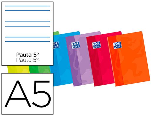 OXFORD Libreta grapada 48h doble raya 2,5 con margen A5 Colores Surtido Ref.100105713
